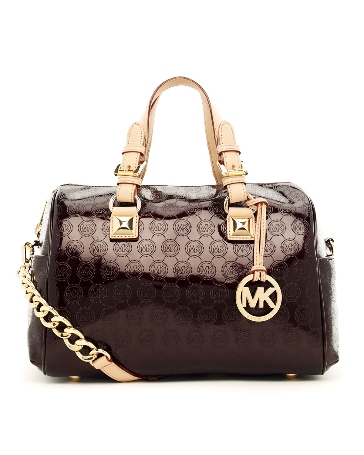 mk grayson satchel brown