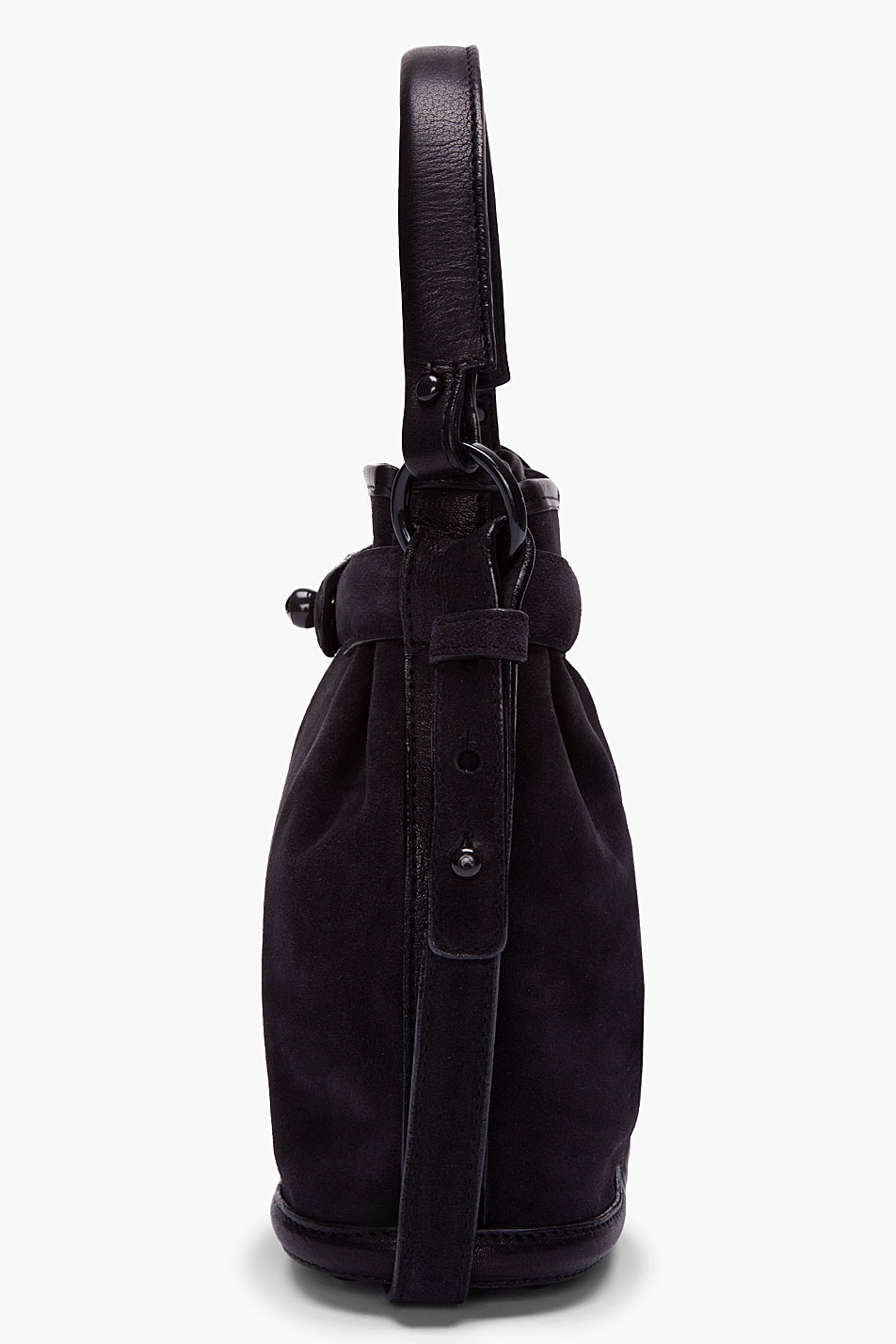 Opening Ceremony Small Black Suede Bucket Bag - Lyst