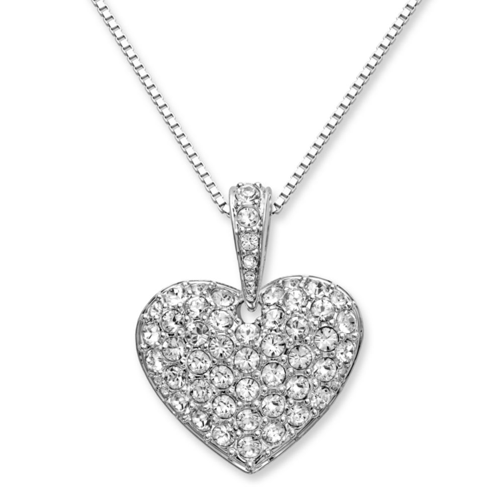 Swarovski Puff Heart Pave Crystal Pendant in Silver (Metallic) | Lyst