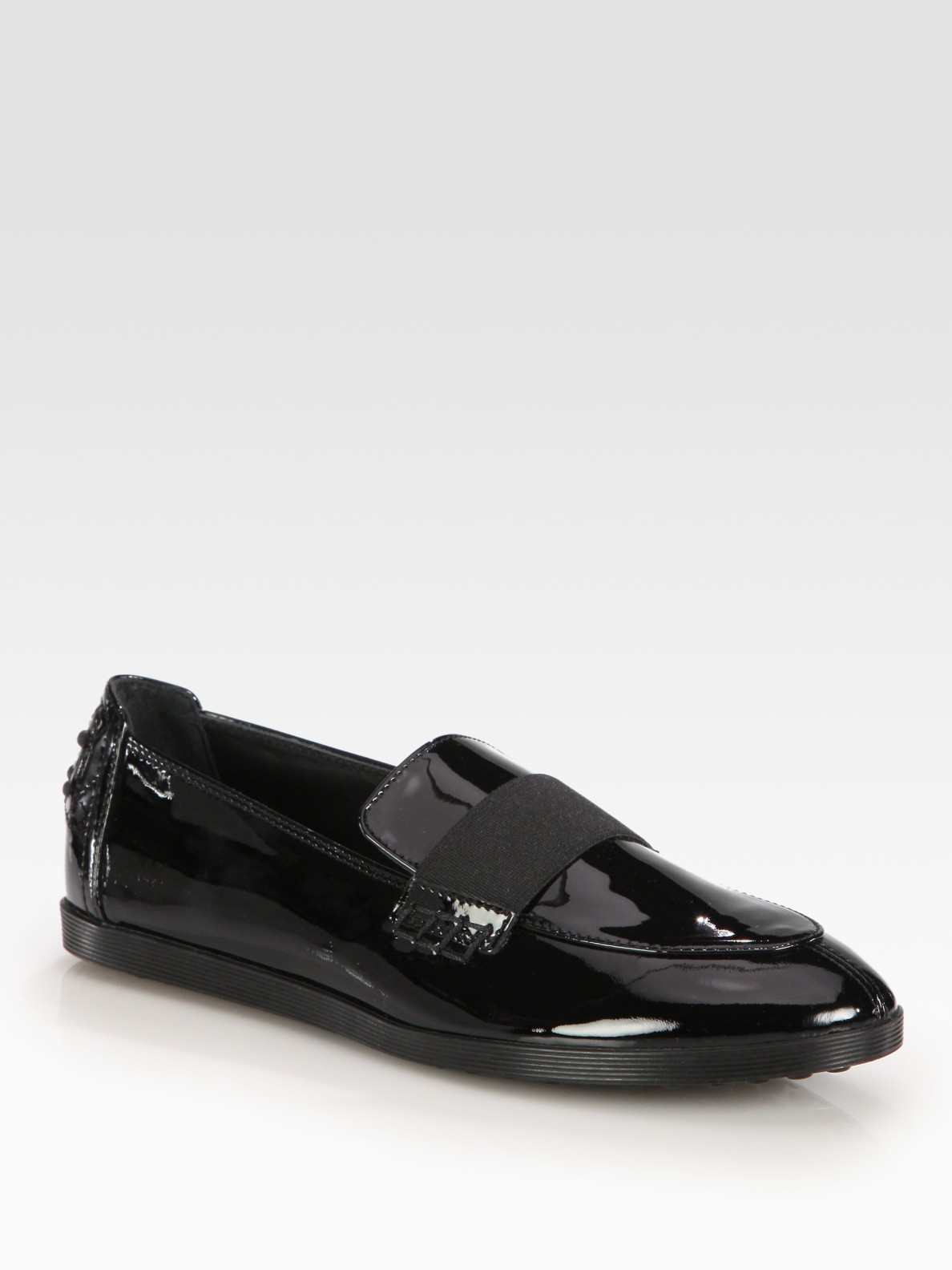 Lyst - Tod's Patent Leather Moccasin Loafers in Black