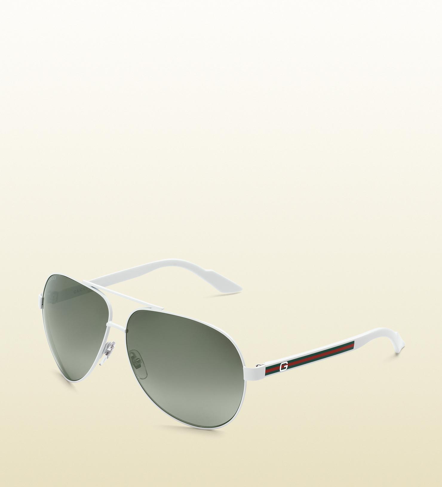 Gucci Medium Aviator Sunglasses in White for Men | Lyst