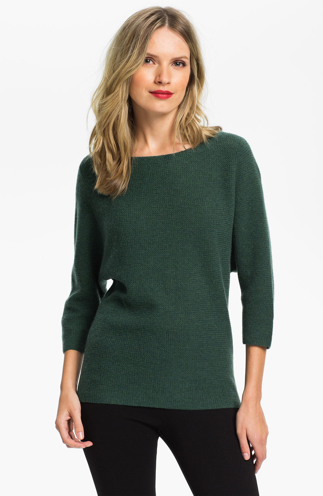 Nordstrom Collection Dolman Sleeve Cashmere Sweater in Green (green ...
