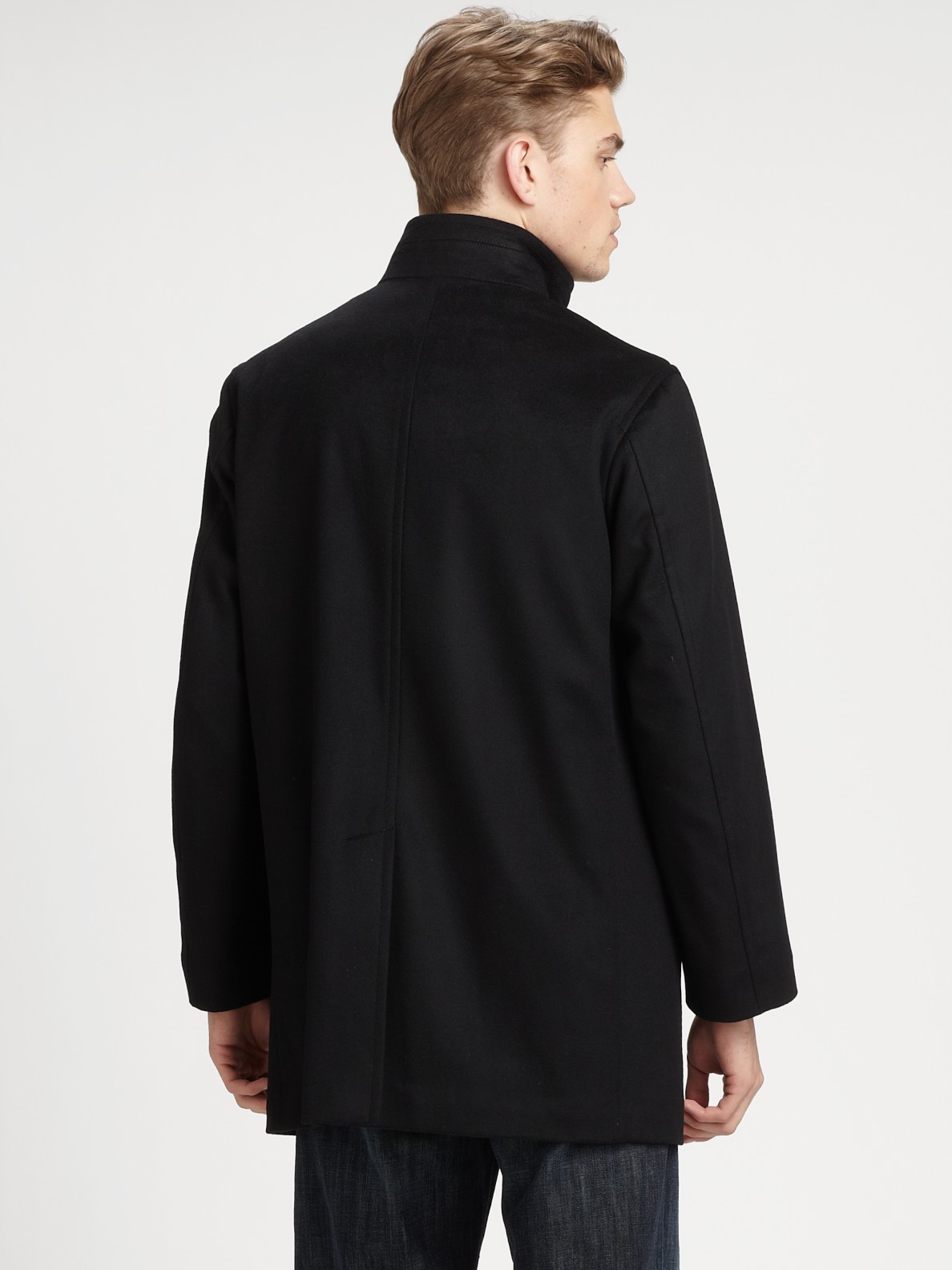 Sanyo Mercer Rain Wool Coat in Black for Men | Lyst