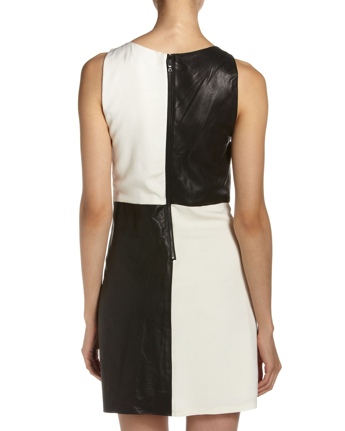 black and white shift dress