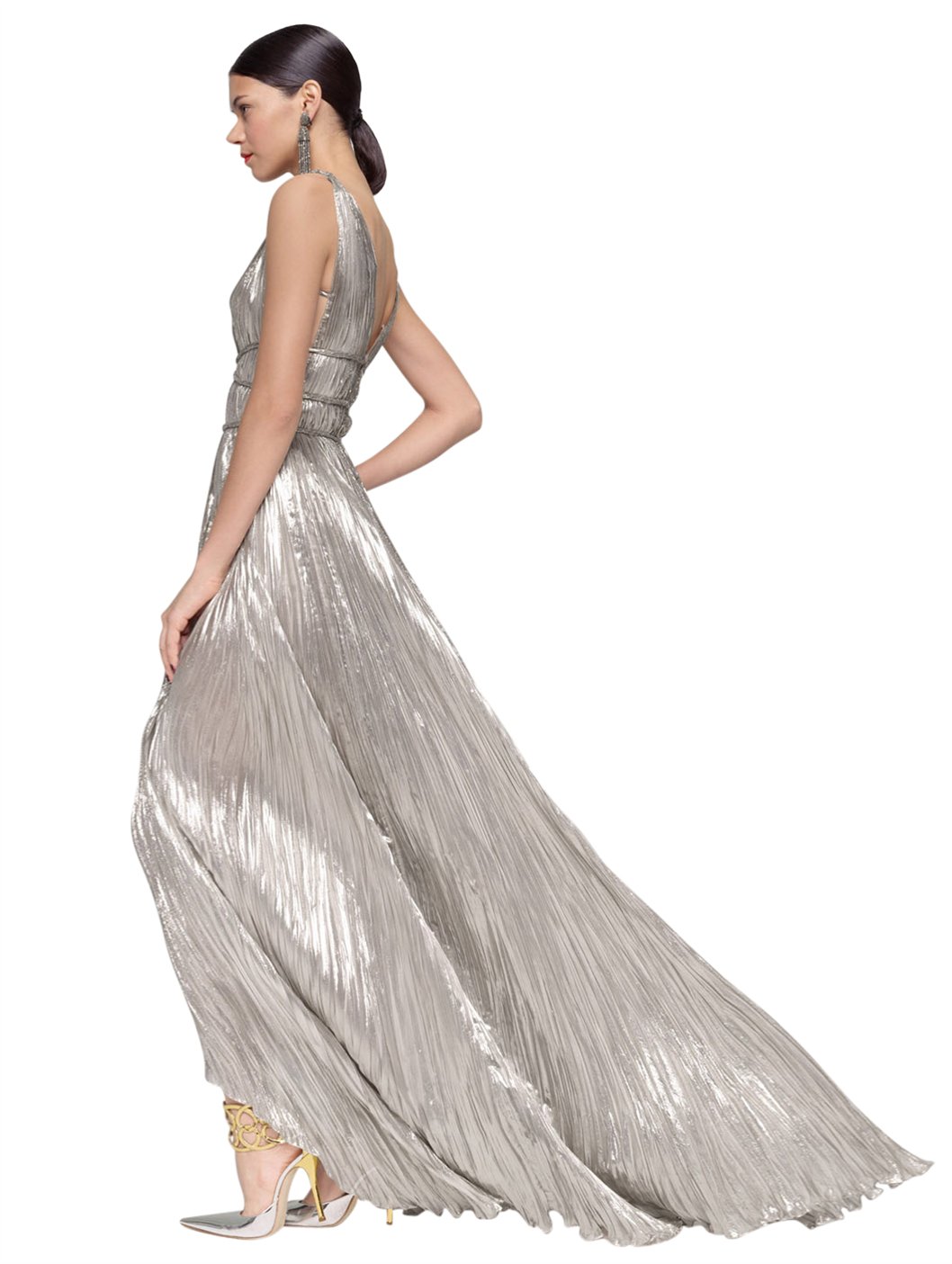 silver lame gown