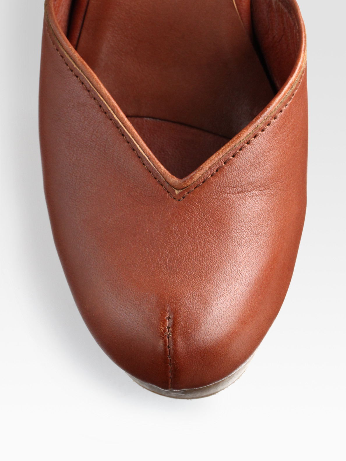 leather sling back clogs