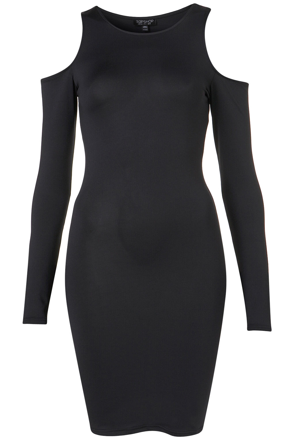 Topshop Open Shoulder Bodycon Dress in Black | Lyst