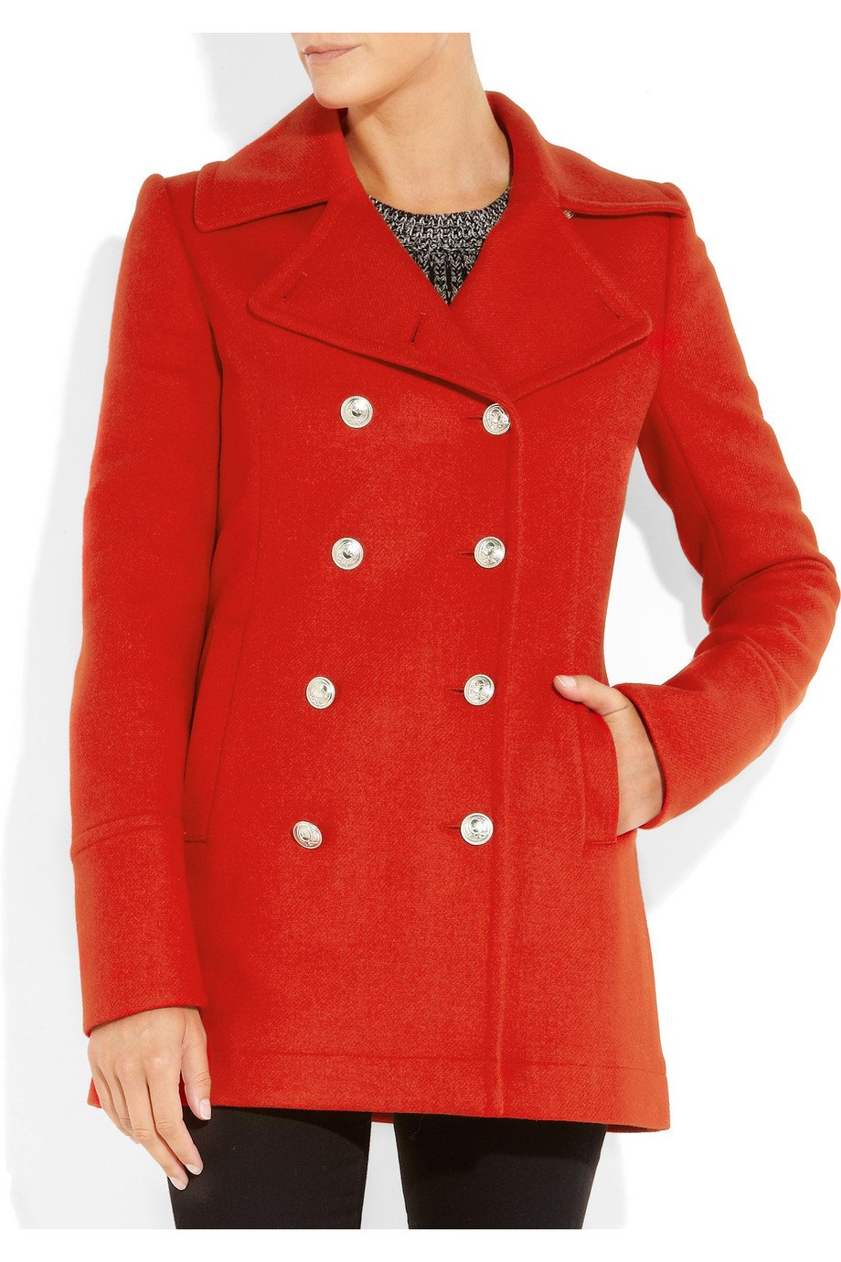 Lyst - Mcq Doublebreasted Woolblend Coat in Red