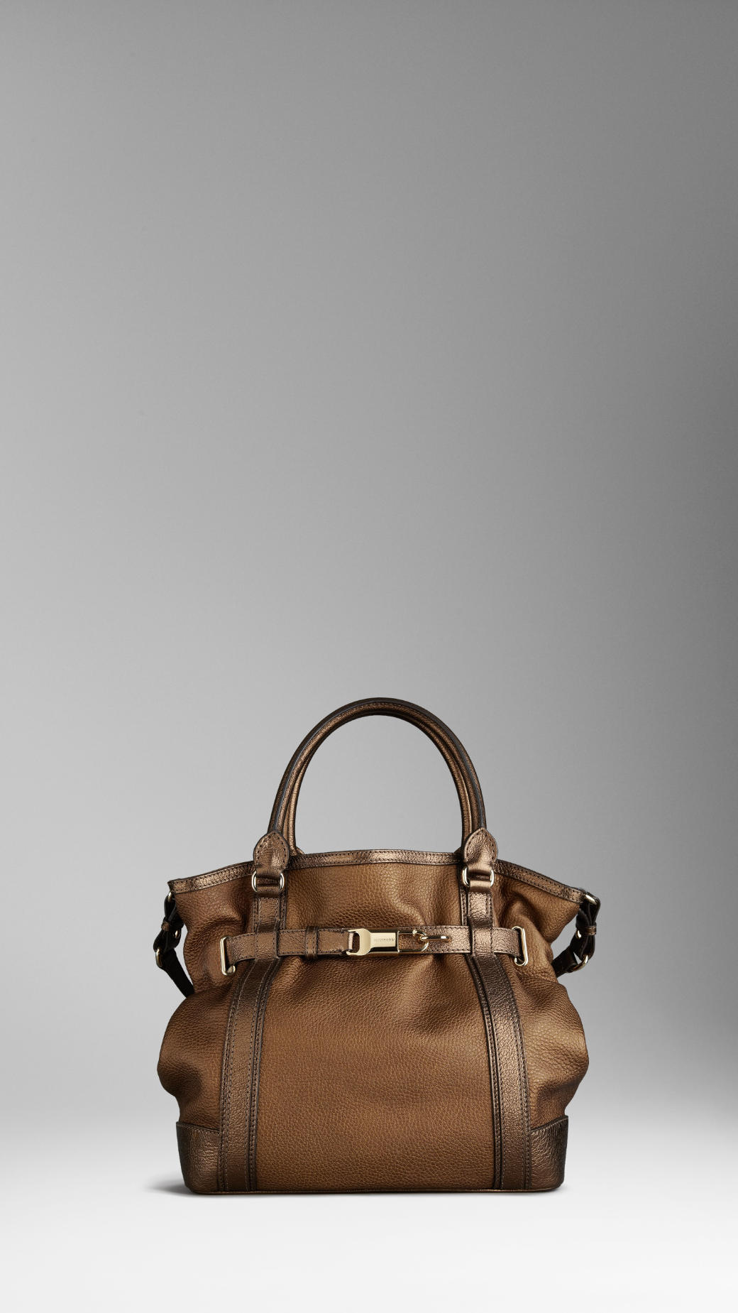 London Leather Belted Tote Bag 