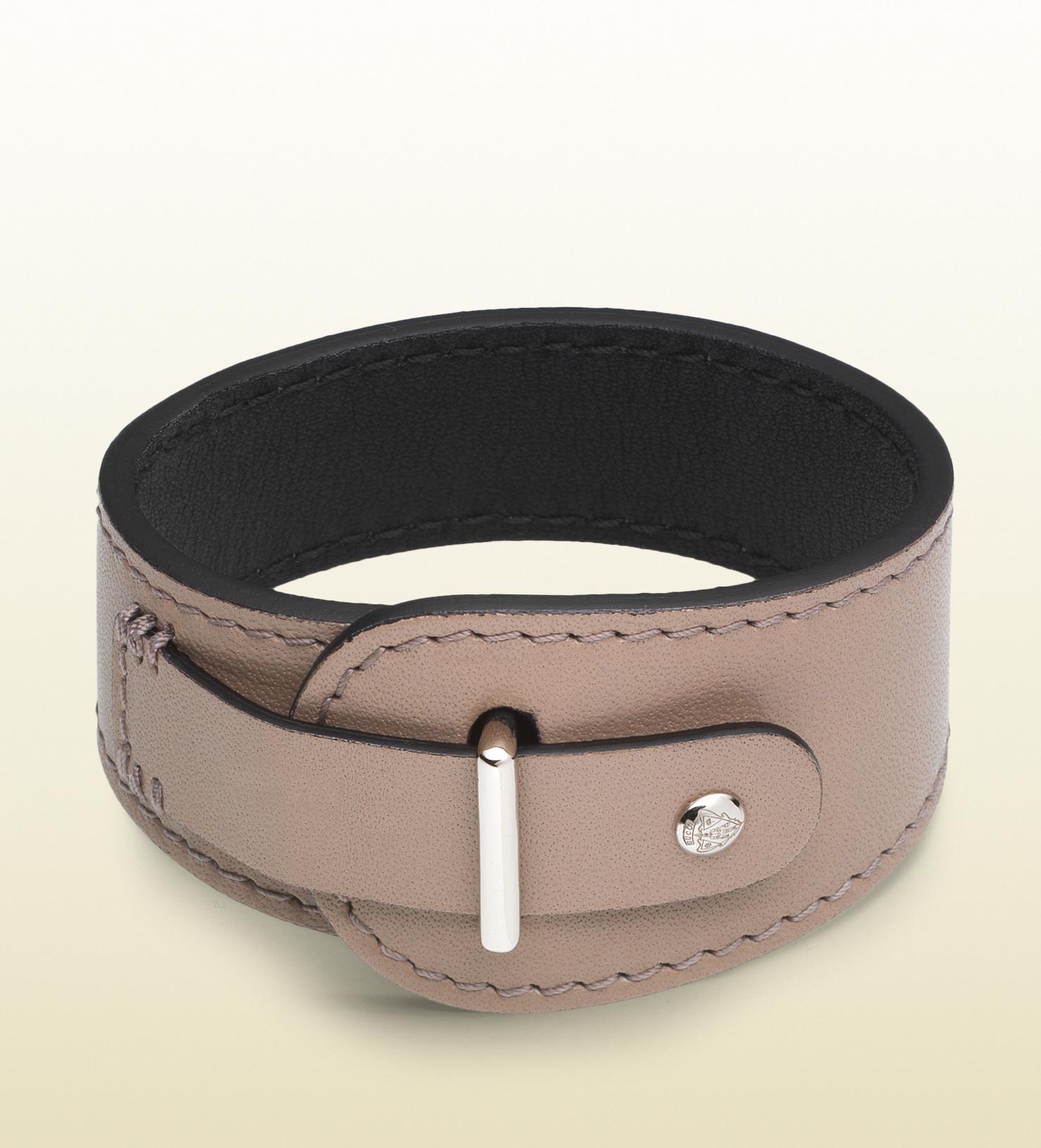 Gucci Distressed Leather Bracelet in Natural for Men Lyst