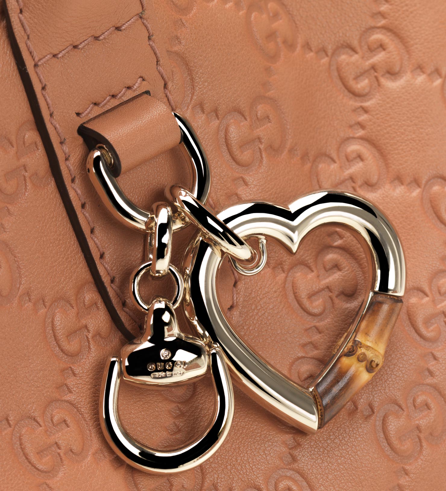 Gucci Heart Bit Charm Guccissima Leather Tote in Brown Lyst