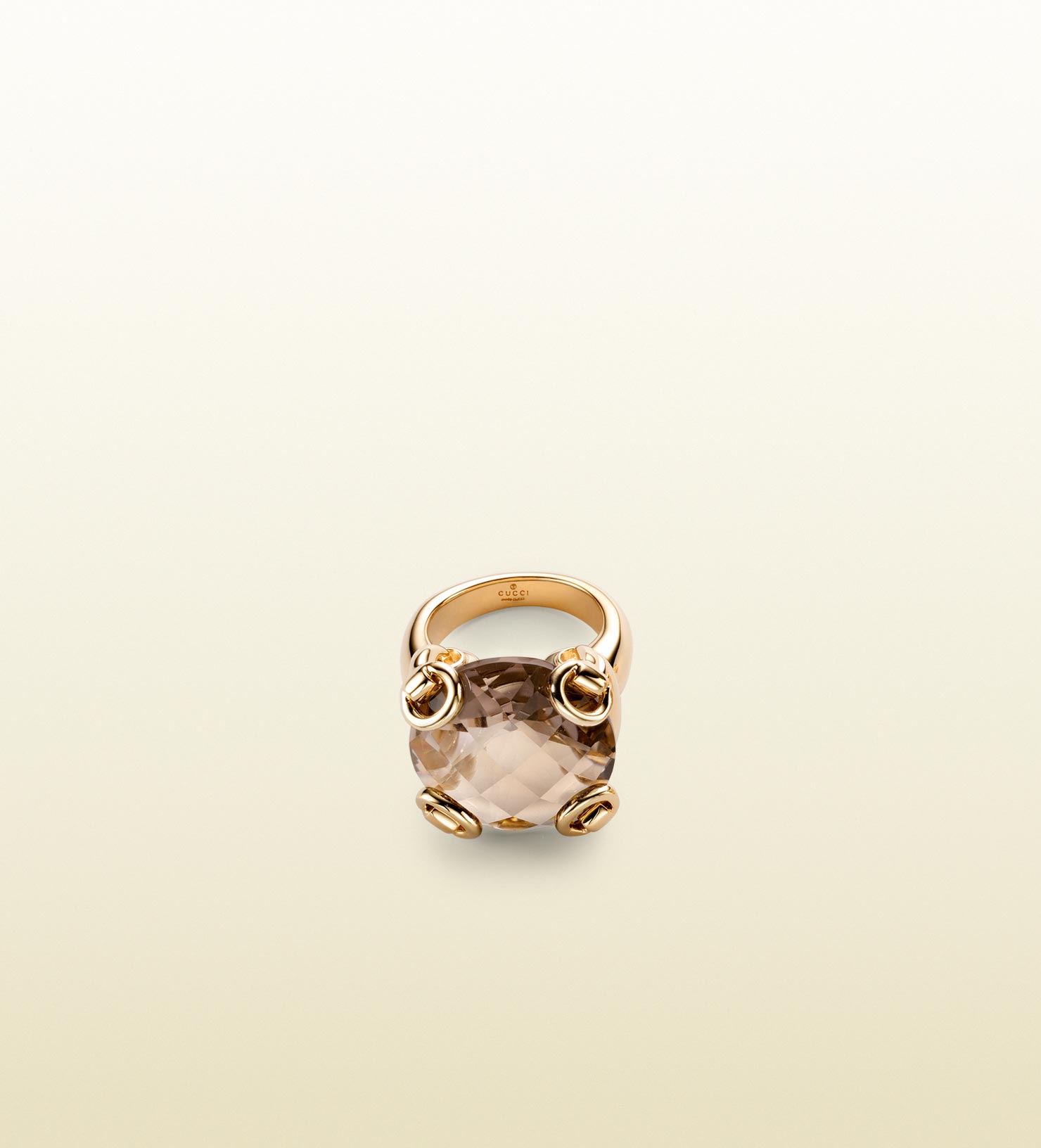 Gucci Horsebit Cocktail Ring in Yellow 