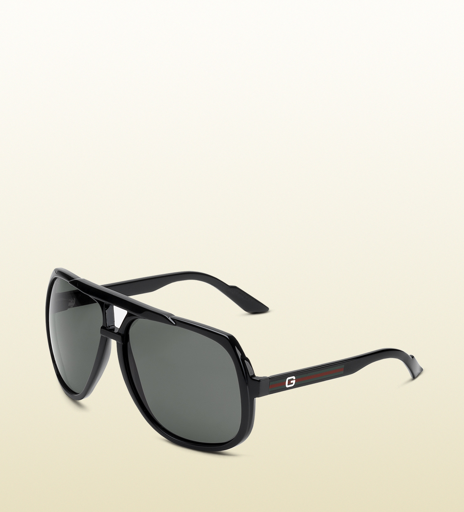 højde by Udløbet Gucci Large Aviator Sunglasses With G Detail And Signature Web On Temple in  Black for Men - Lyst