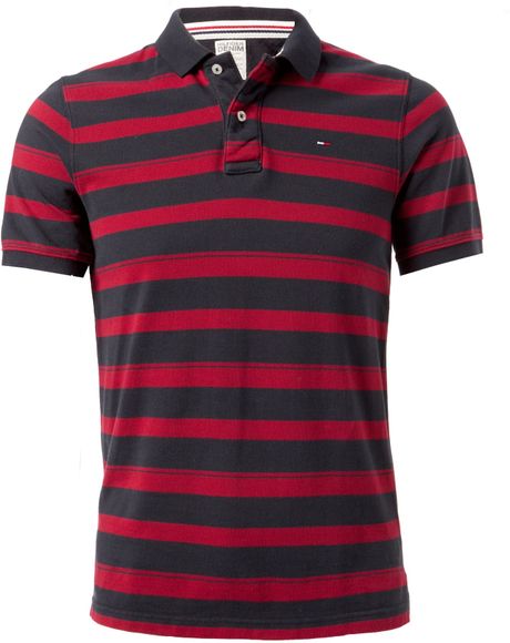 Tommy Hilfiger Pilot Striped Polo Shirt in Red for Men | Lyst