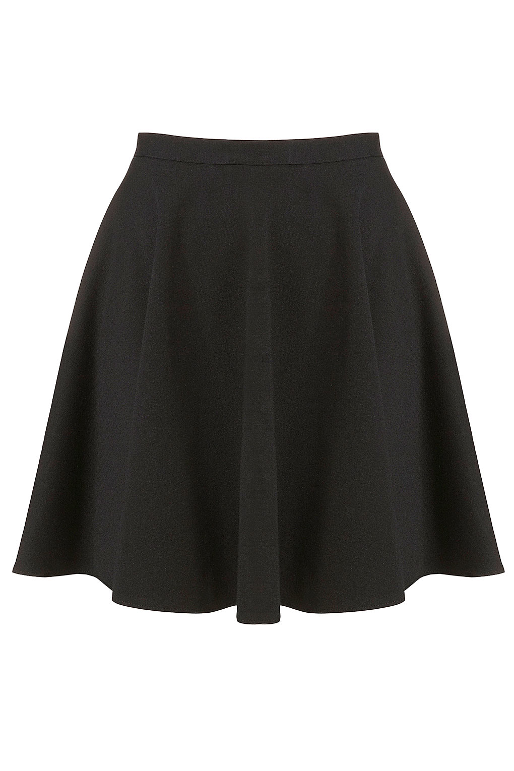 Lyst - Topshop Black Milano Skater Skirt in Black