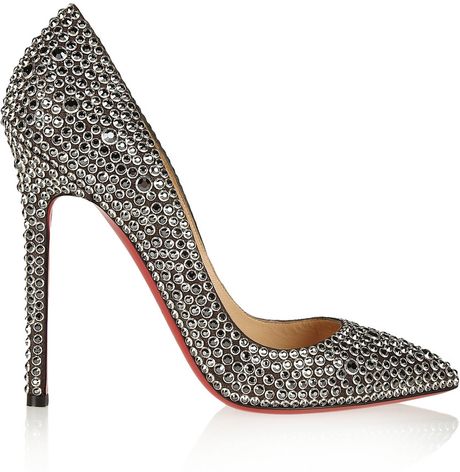 Christian Louboutin Pigalle 120 Crystal-Embellished Suede Pumps in ...