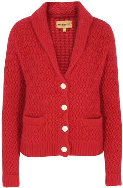 Levi's Fluffy Red Cardigan in Red | Lyst
