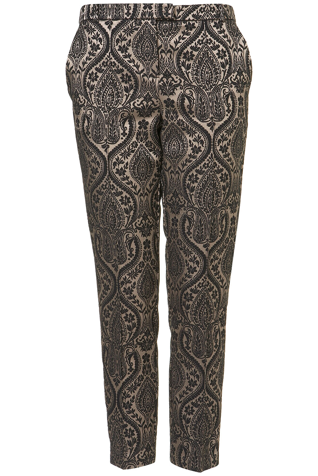 TOPSHOP Paisley Jacquard Trousers in Black - Lyst