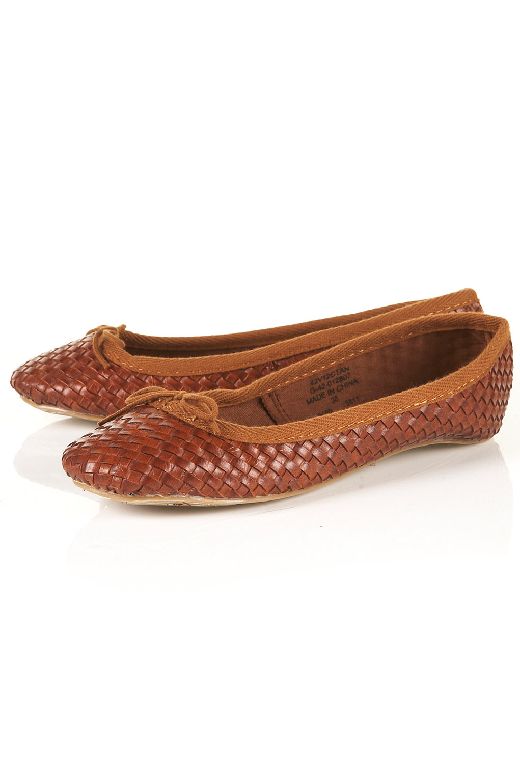 tan woven ballet pumps