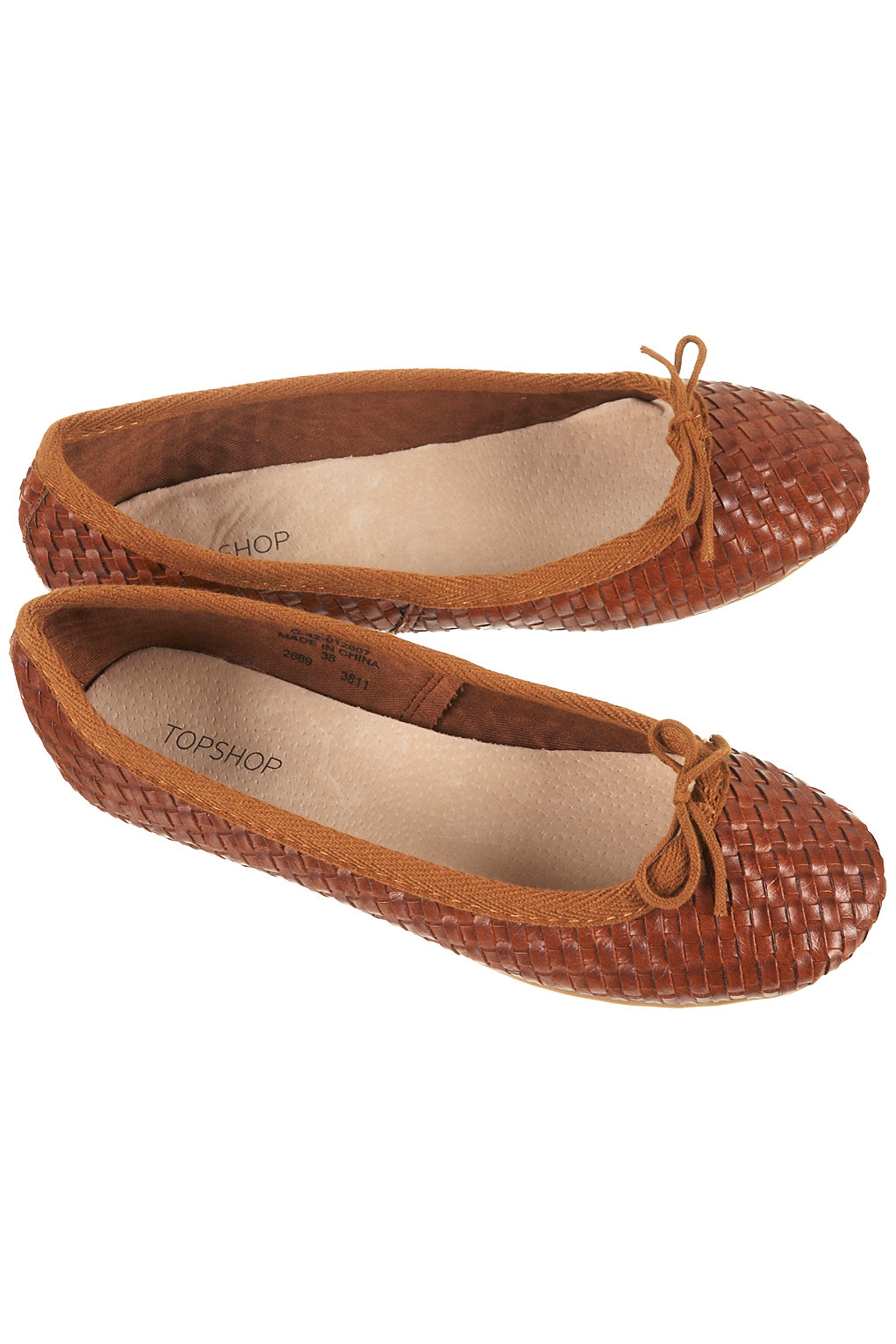 tan woven ballet pumps
