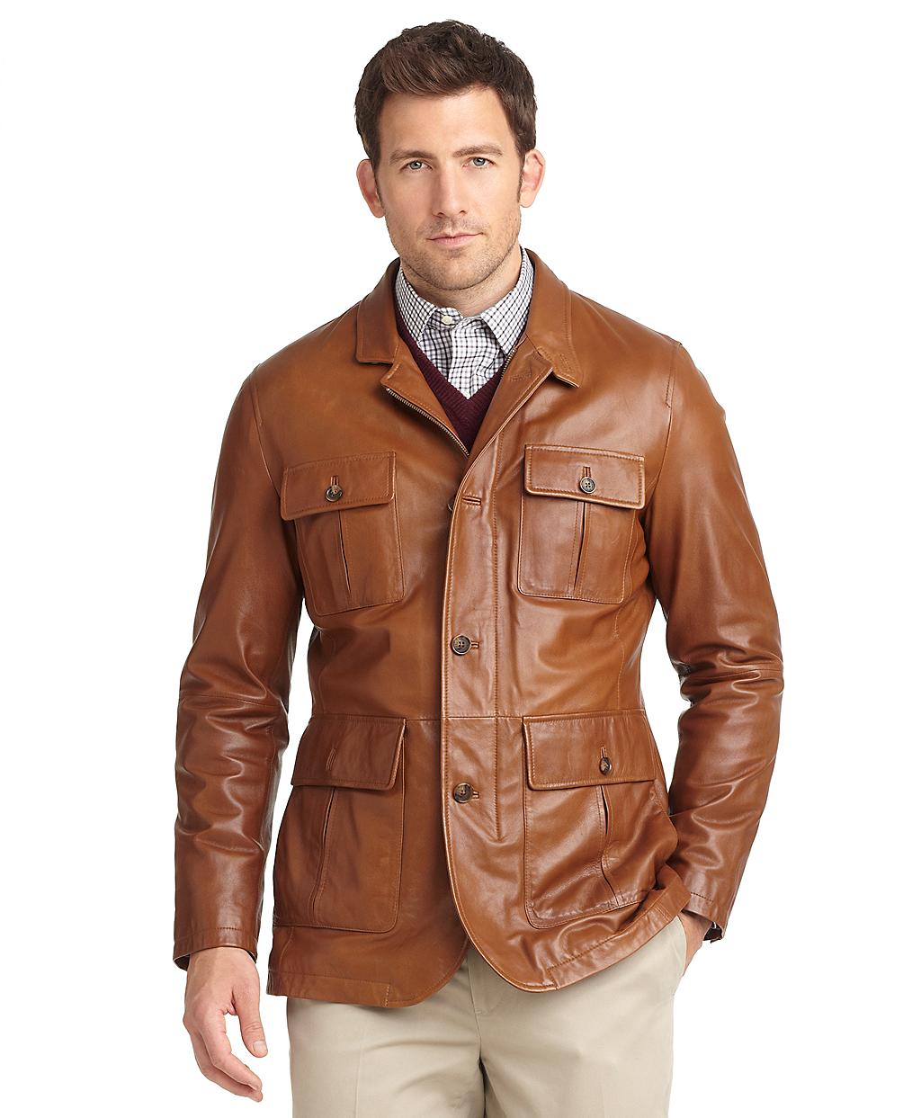brooks jackets mens brown