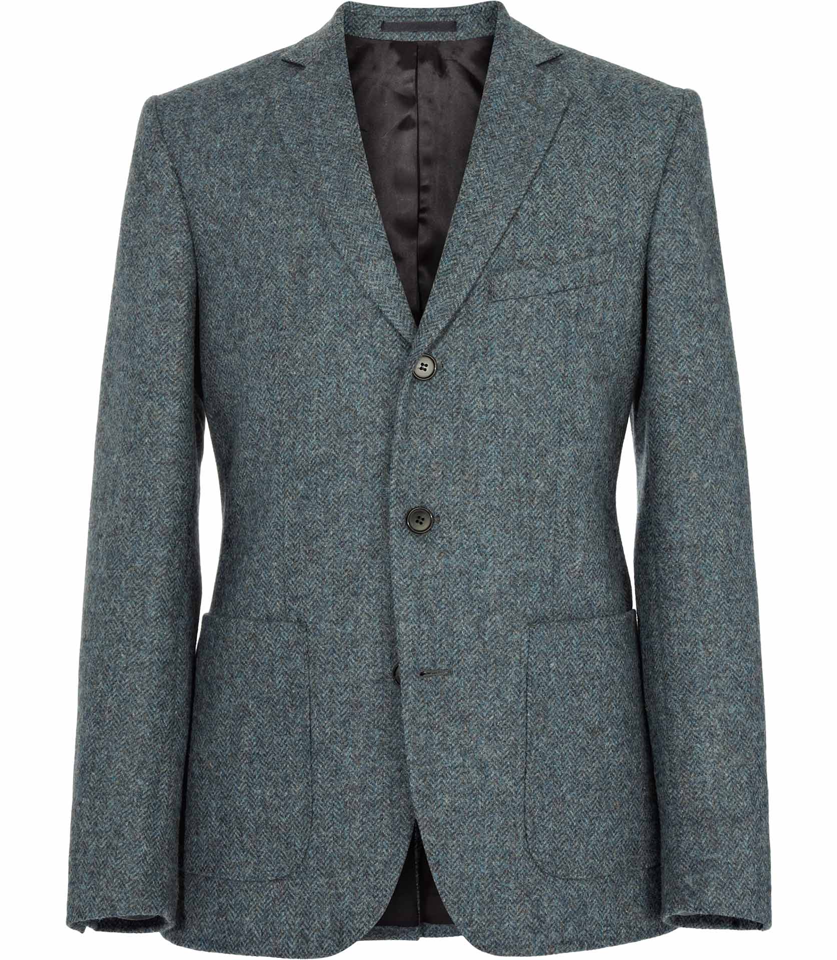 Reiss Canyon Patch Pocket Herringbone Blazer in Blue for Men Lyst
