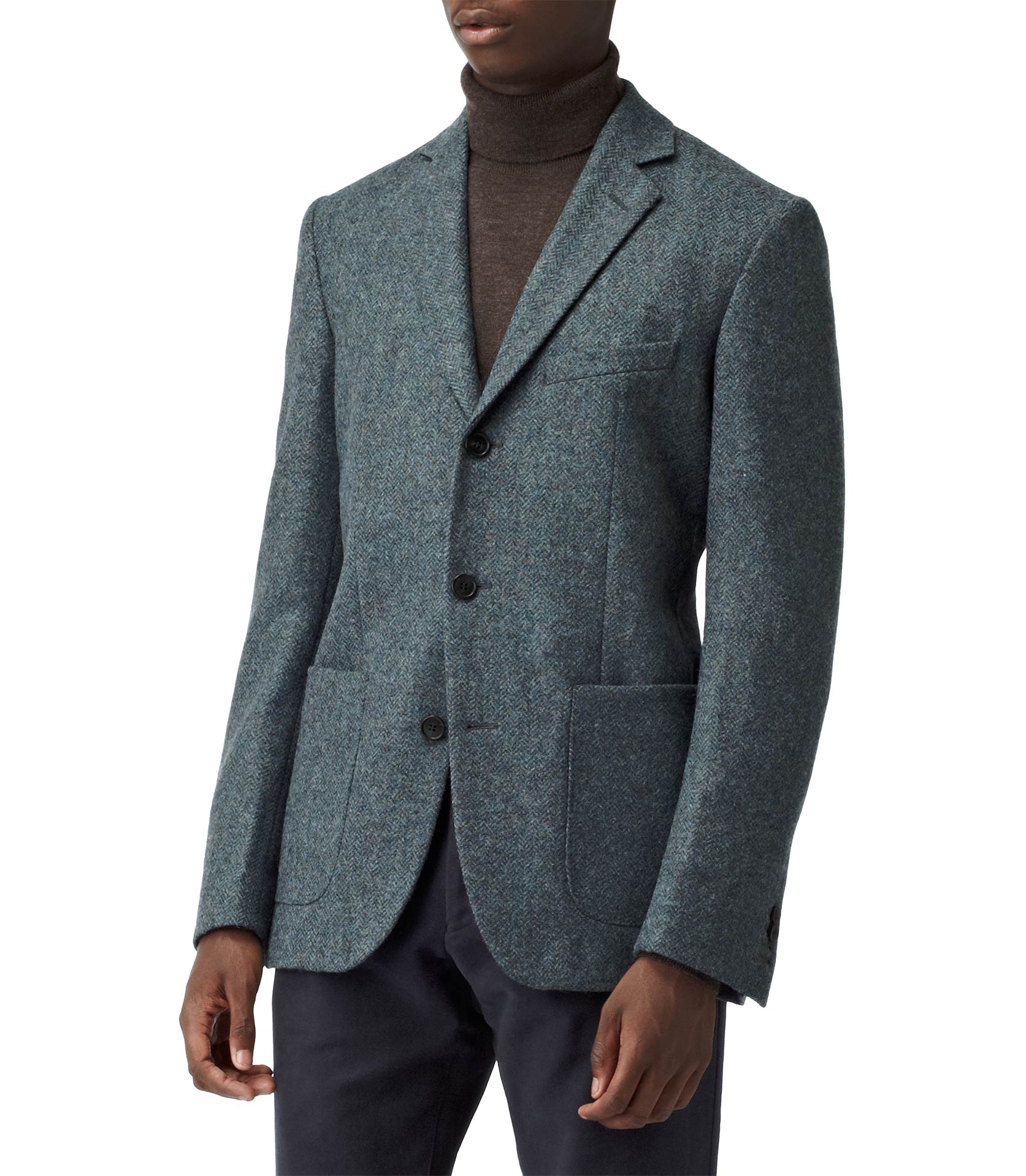 Lyst - Reiss Canyon Patch Pocket Herringbone Blazer in Blue for Men