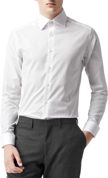 Reiss Long Sleeve Cocktail Cuff Shirt in White for Men | Lyst