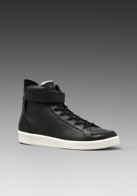 black and silver high tops