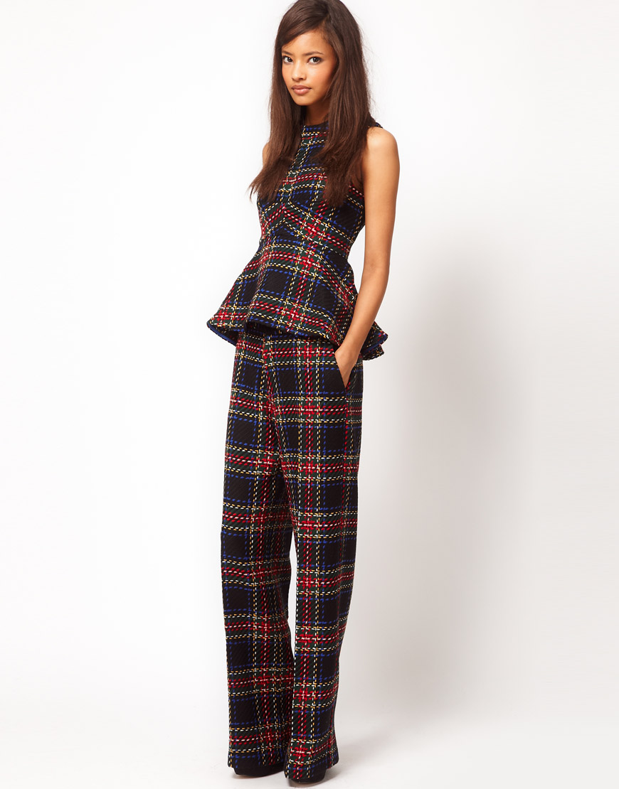 tartan peplum top