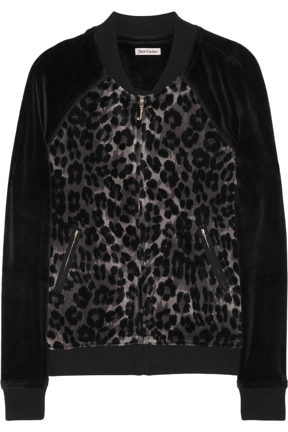 Juicy Couture Bowie Leopardprint Velour Bomber Jacket in Black - Lyst