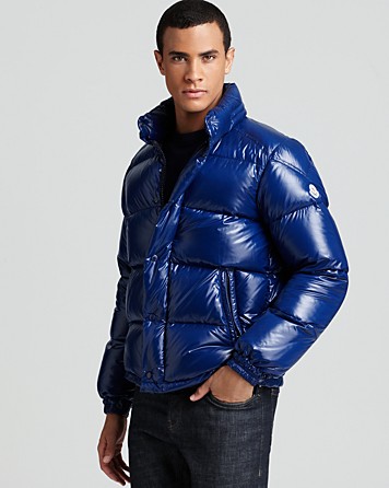 Moncler shiny blue jacket Clearance