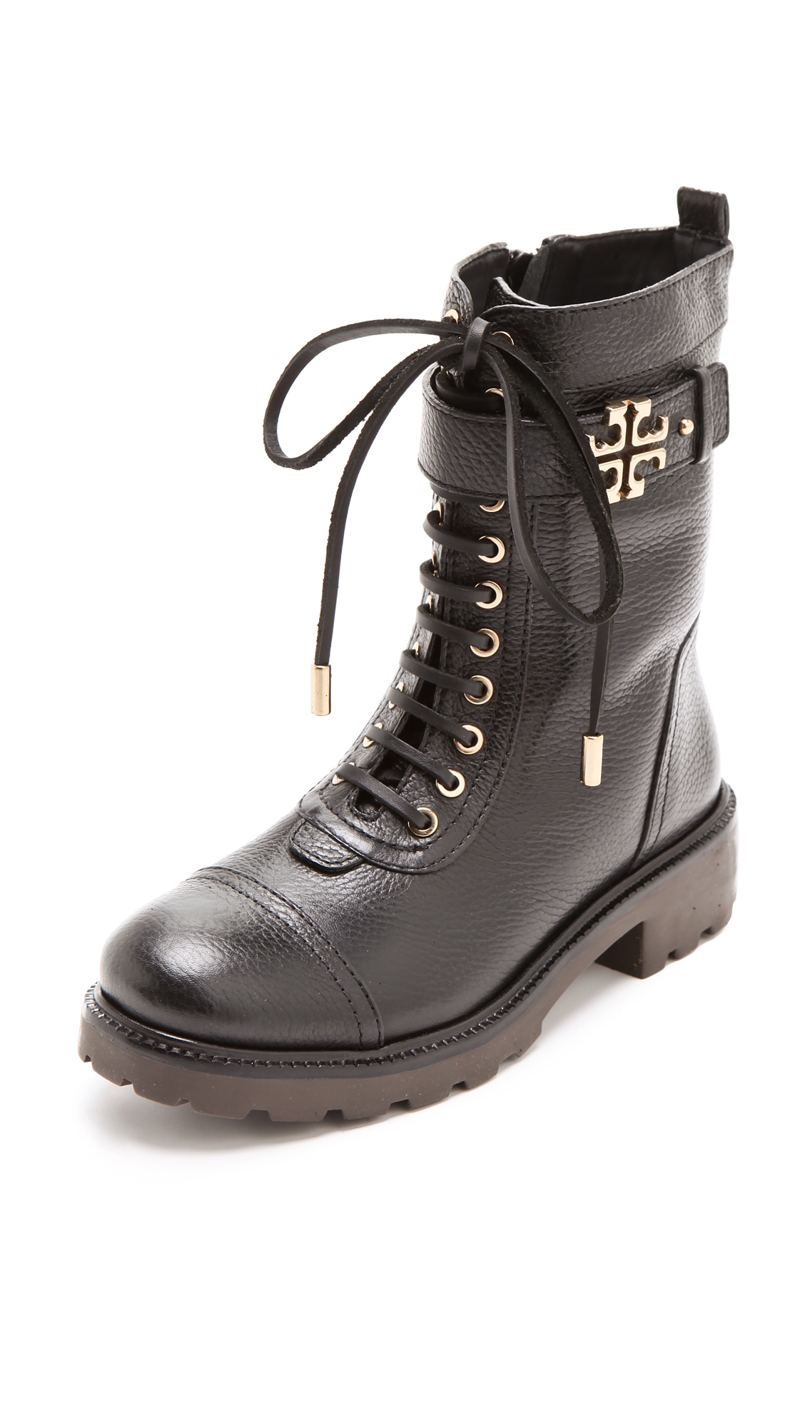 Tory Burch Toby Combat Boots in Black - Lyst