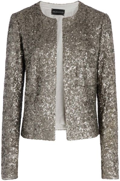Zadig & Voltaire Jacket Grissy Paillettes Deluxe in Gold | Lyst
