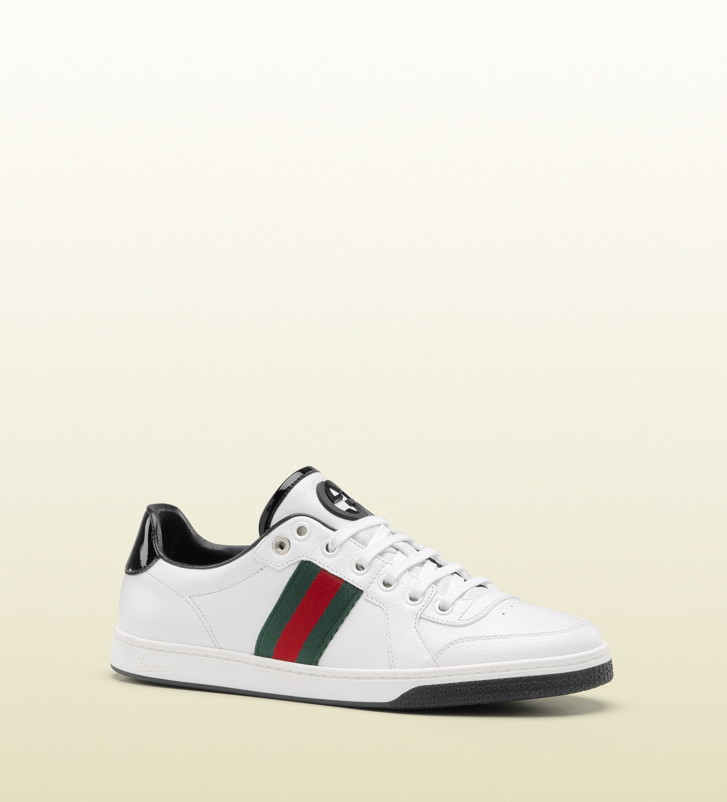 Gucci Coda Web Stripe Low Top Laceup Sneaker in White for Men - Lyst