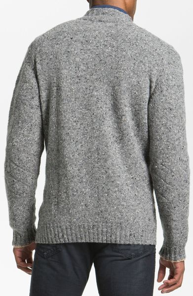 Hickey Freeman Donegal Wool Blend Zip Cardigan in Gray for Men (grey ...