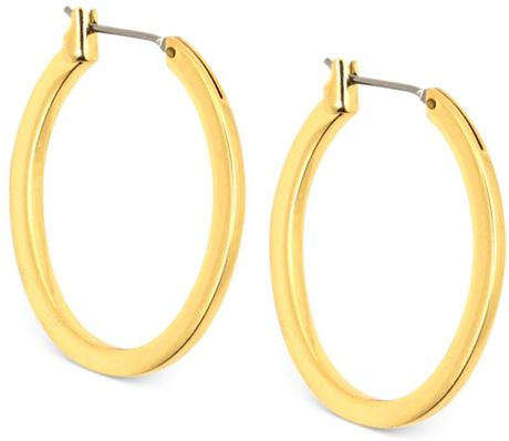 Anne Klein Oval Hoop Earrings in Gold | Lyst