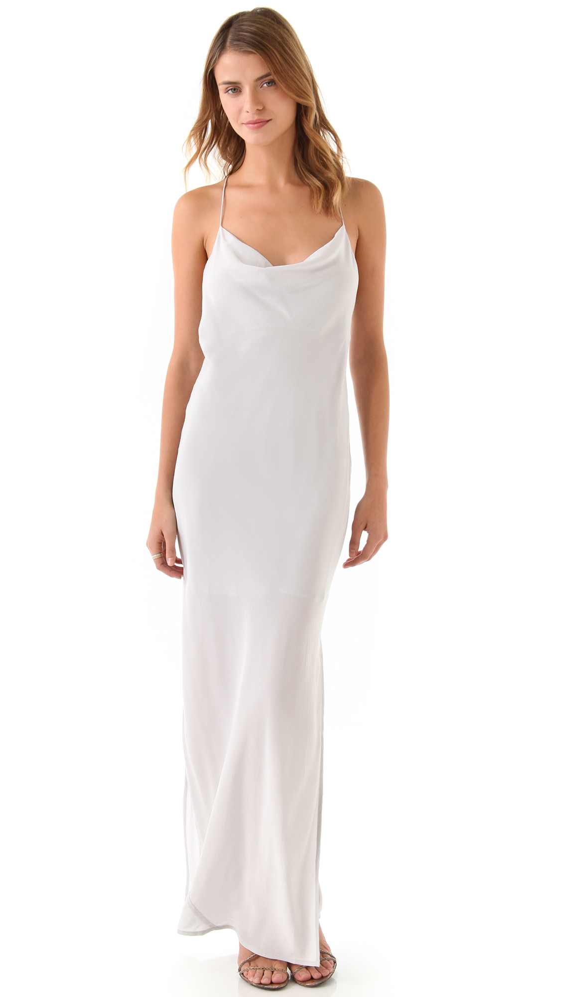 shoestring strap maxi dress