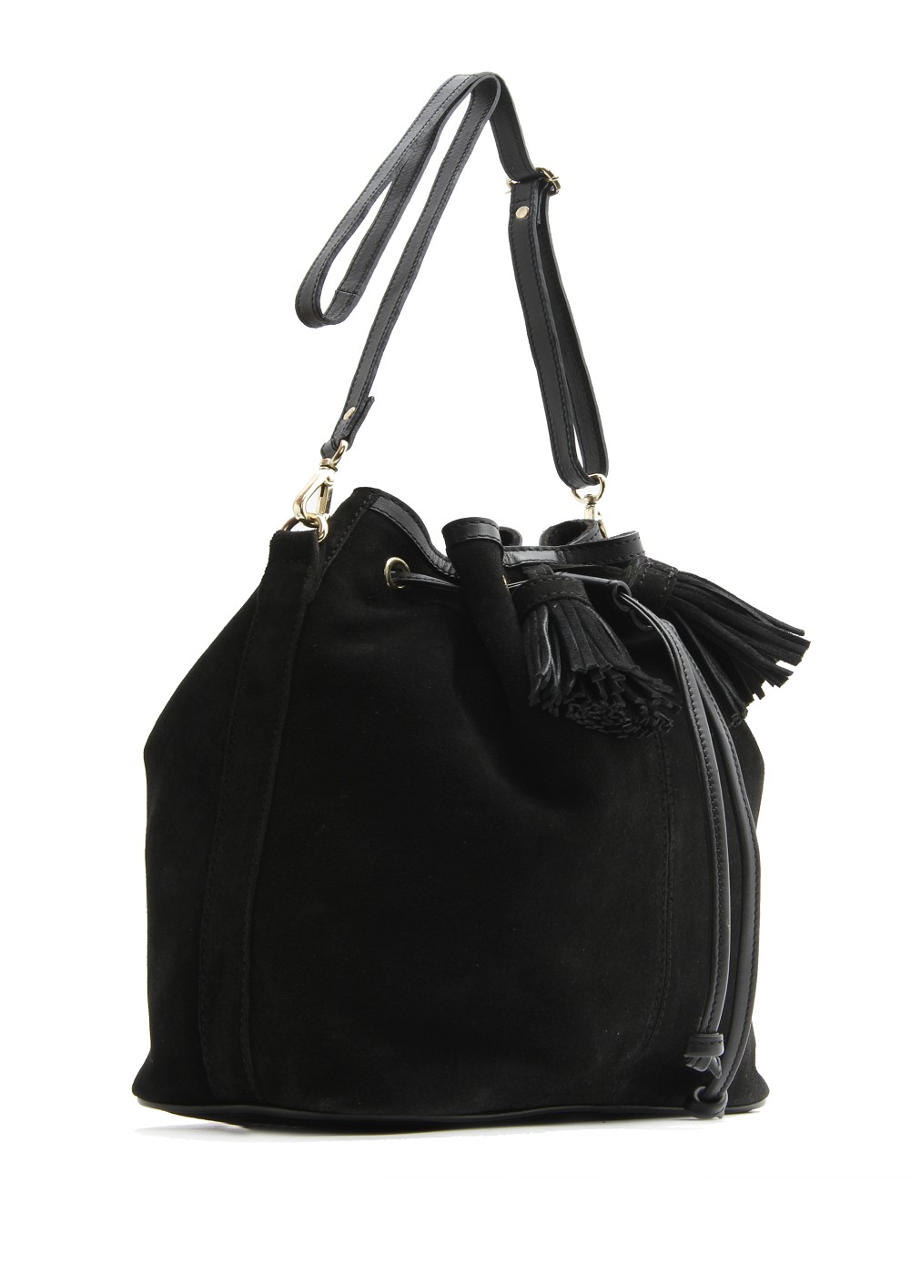 mango suede bucket bag
