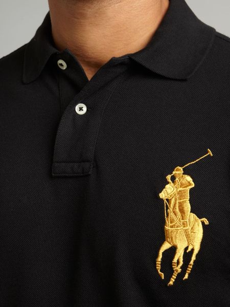 Polo Ralph Lauren Custom Fitted Gold Big Pony Polo Shirt in Black for ...