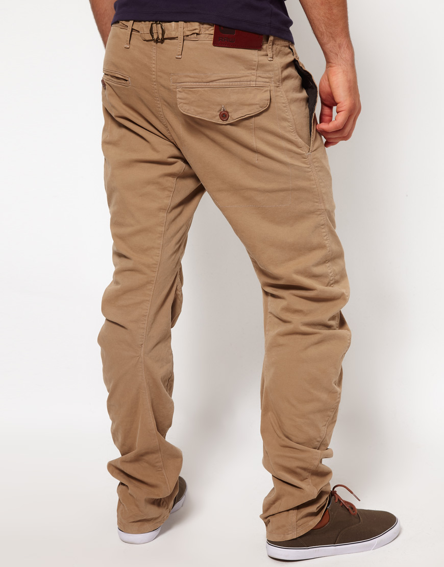 G-Star RAW Chinos Tapered Fit Omega Arc in Beige (Natural) for Men - Lyst
