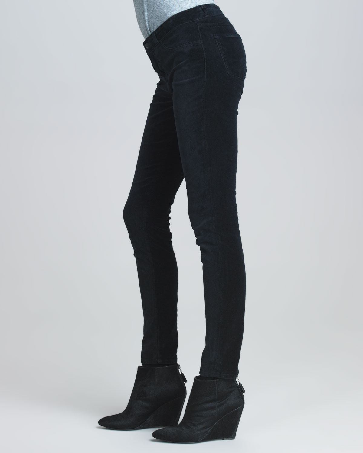 Lyst J Brand 801 Charcoal Velvet Skinny Jeans in Black