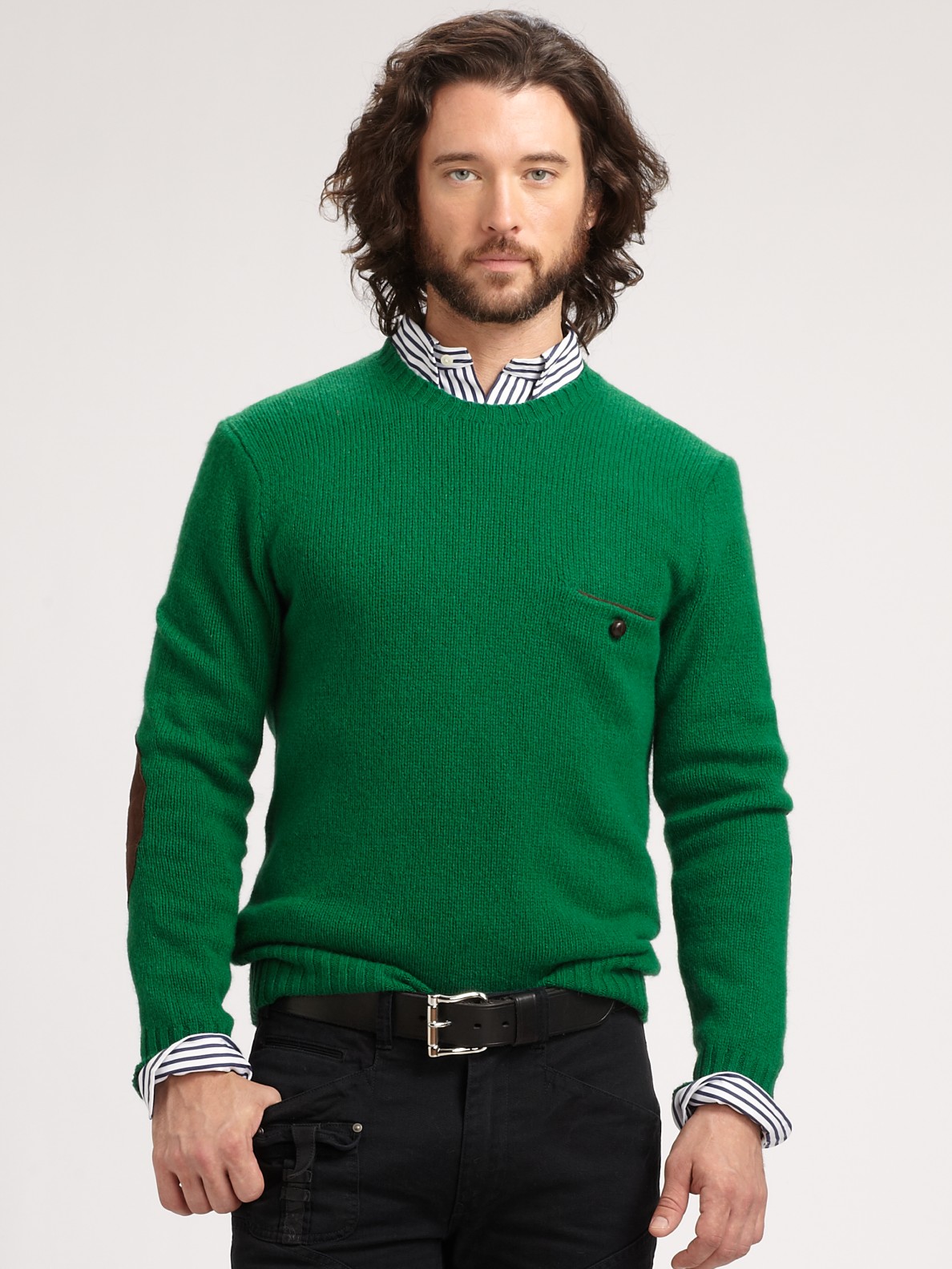 Lyst - Polo Ralph Lauren Jersey Crewneck Sweater in Green for Men