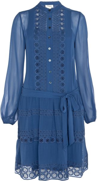 Temperley London Sleeved Moriah Dress in Blue | Lyst
