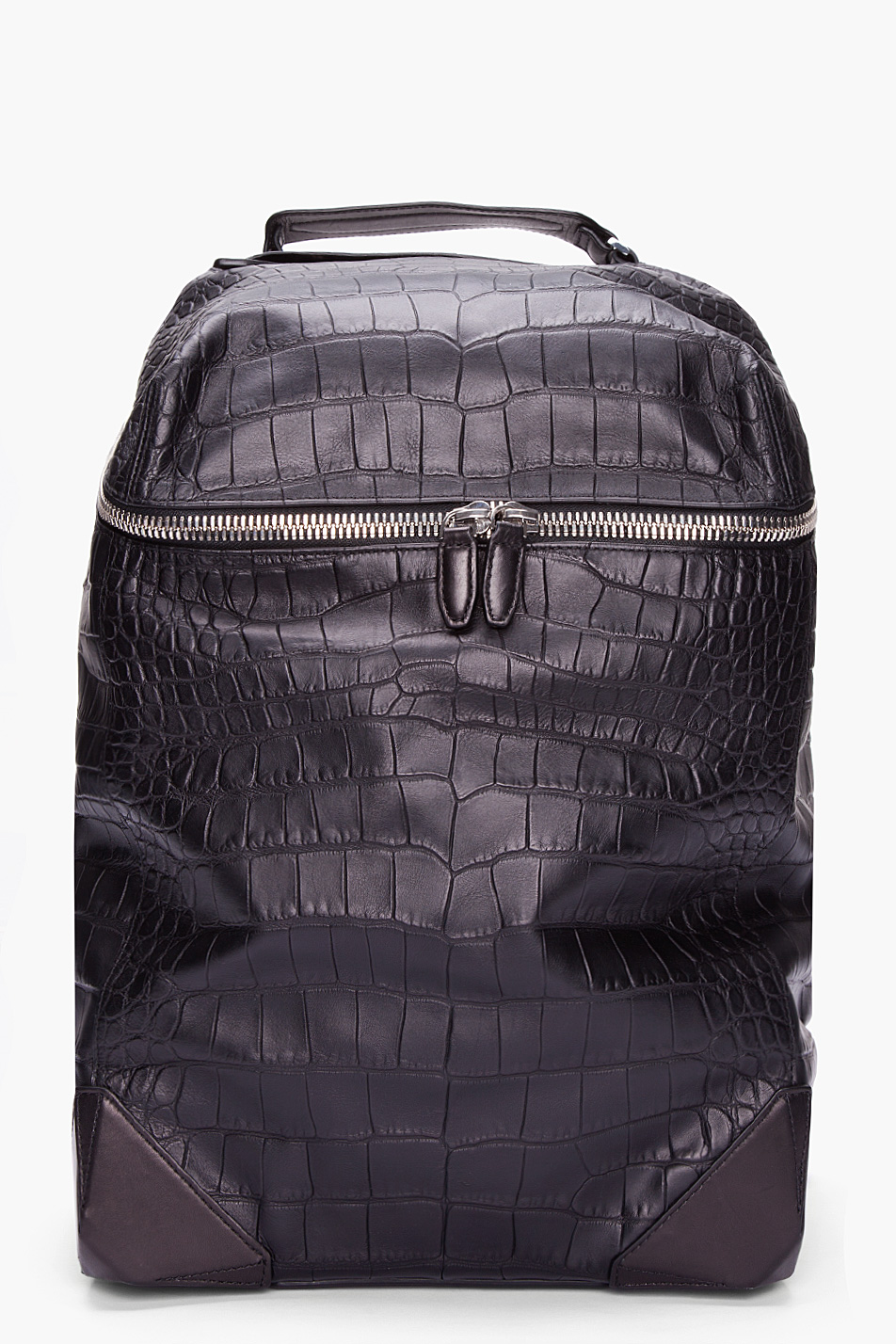 Alexander Wang Croc Embossed Wallie Backpack in Black for Men | Lyst
