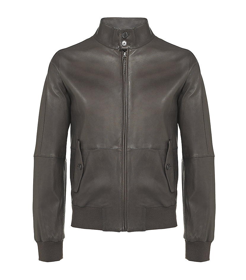 Façonnable Leather Jacket in Brown for Men | Lyst