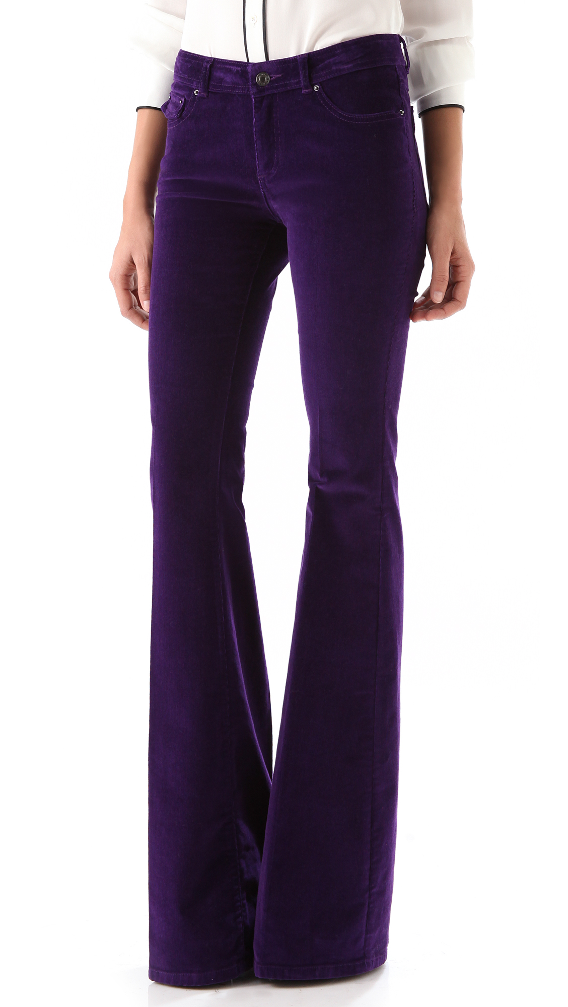 Rachel Zoe Rachel Corduroy Flare Pants in Purple | Lyst