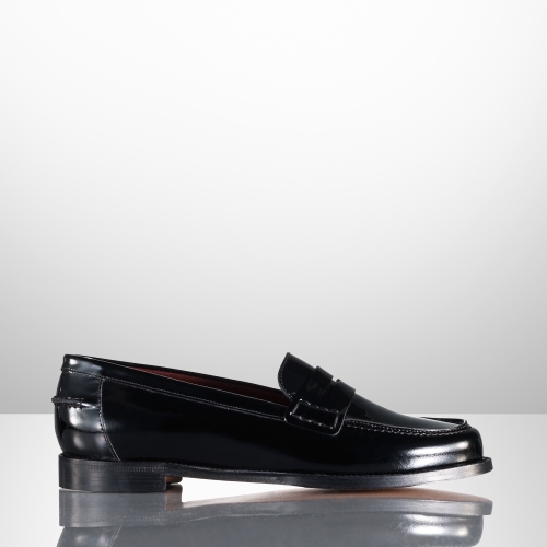 Ralph Lauren Collection Irina Patent Leather Loafers in Black | Lyst