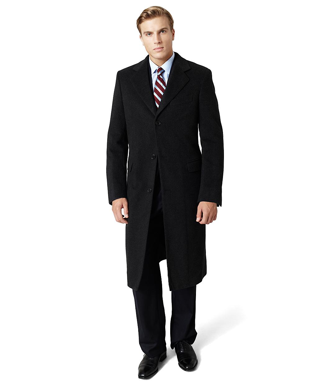 Brooks Brothers Golden Fleece Westbury Overcoat in Black for Men | Lyst