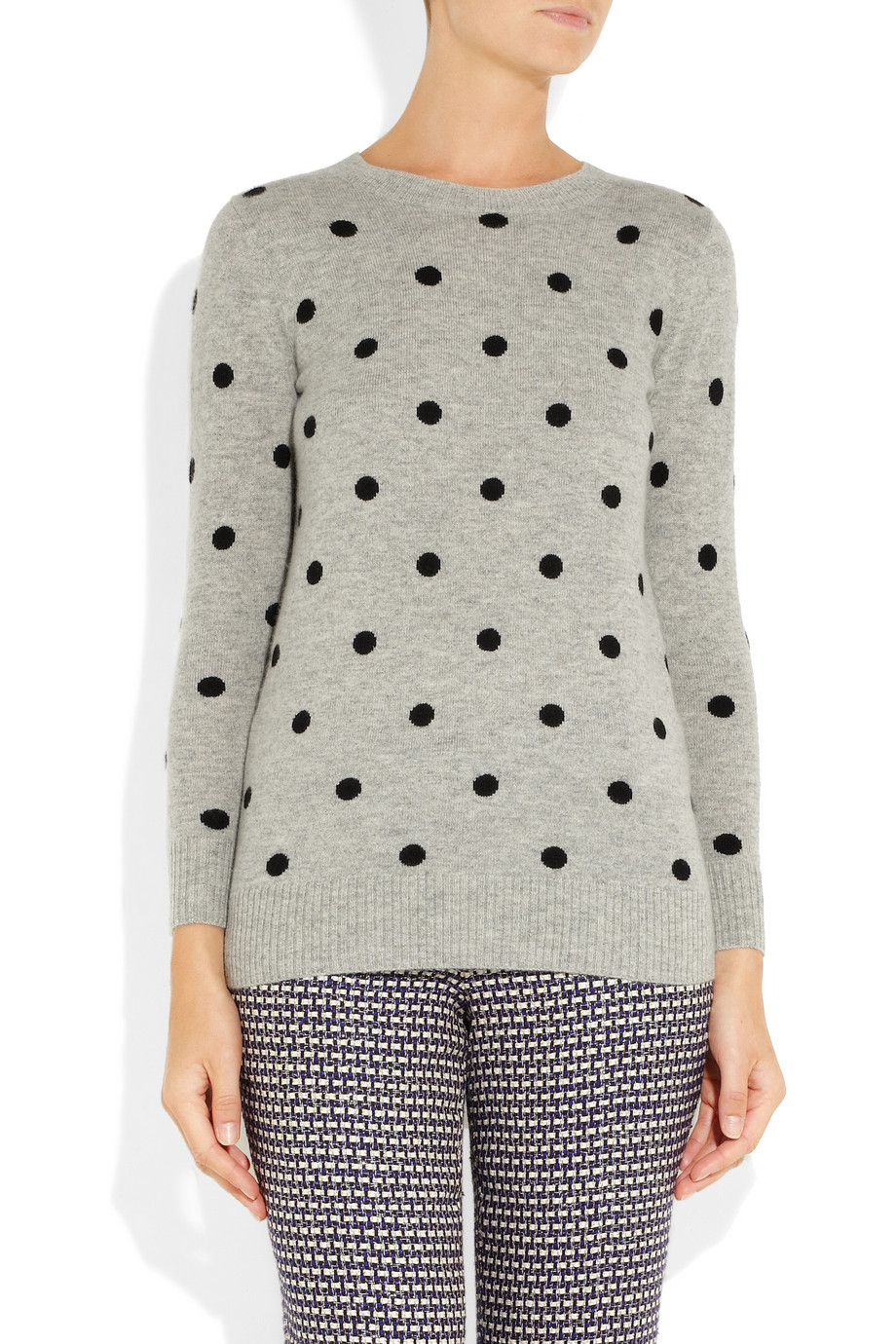 J.Crew PolkaDot Cashmere Sweater in Gray Lyst